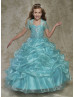 Sweetheart Neck Beaded Organza Flower Girl Dress With Cape